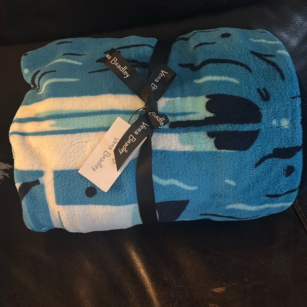 Vera Bradley Turtle Beach Anchor Lighthouse Throw Blanket NWT🐢